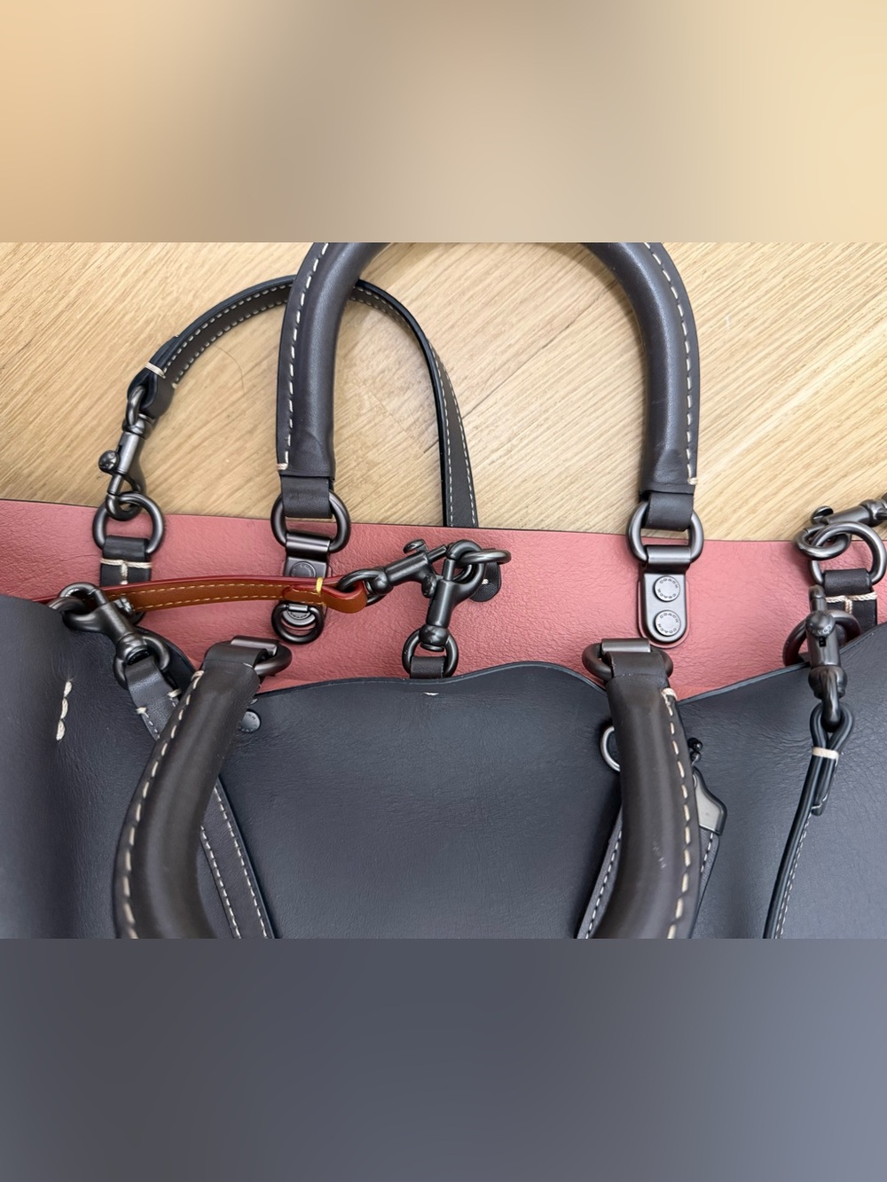 Coach 1941 Rogue Link Glovetanned Leather Tote Bag Brown Chocolate Bag - Picture 6 of 15